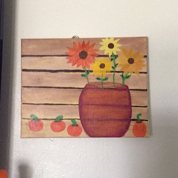 Sunflowers and Pumpkins Painting - Picture 2 of 6